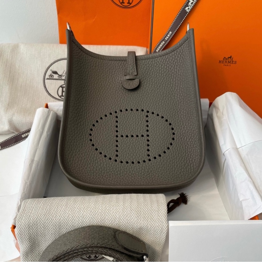 💜SOLD💜 HERMES🍊 Evelyne 16 mini TPM - Etain PH - Picture 1 of 13
